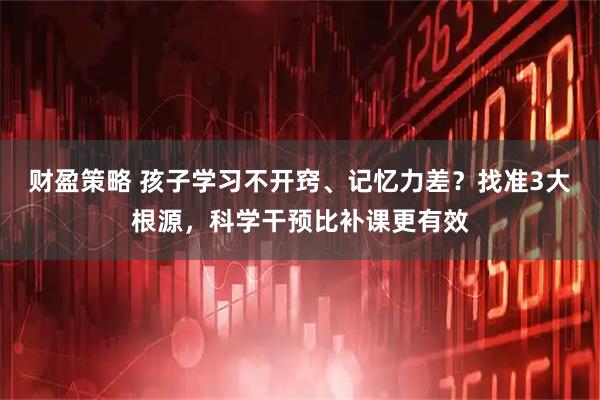 财盈策略 孩子学习不开窍、记忆力差？找准3大根源，科学干预比补课更有效