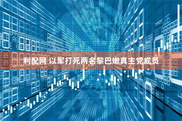 利配网 以军打死两名黎巴嫩真主党成员