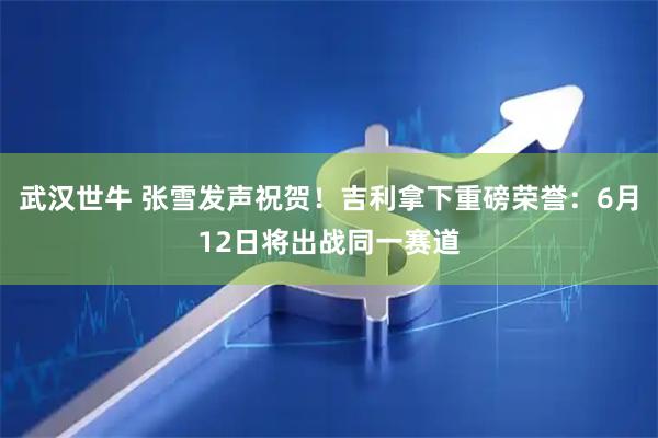 武汉世牛 张雪发声祝贺！吉利拿下重磅荣誉：6月12日将出战同一赛道
